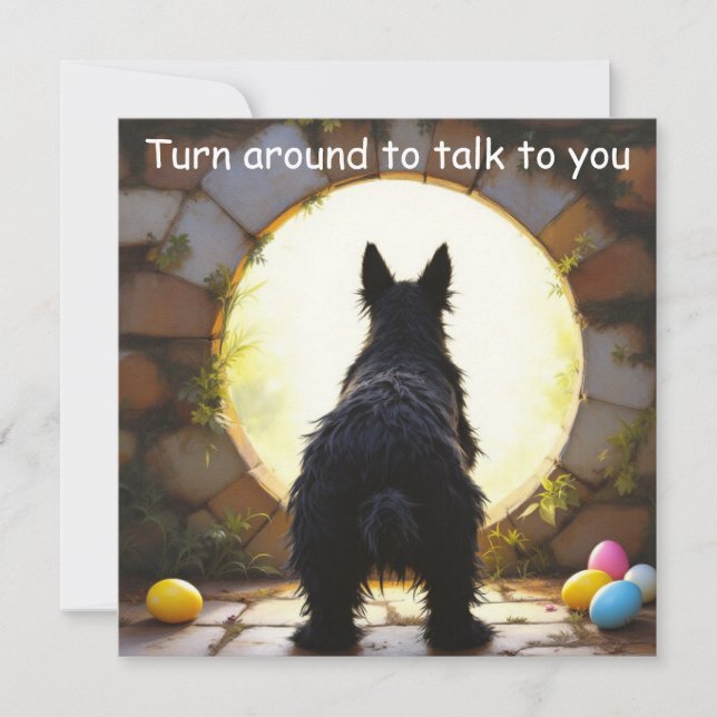 Scottish Terrier dog - Easter  Holiday Card (Front)