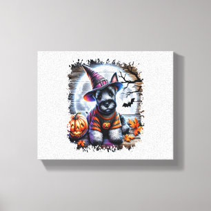 Scottish Terrier Dog Halloween Canvas Print