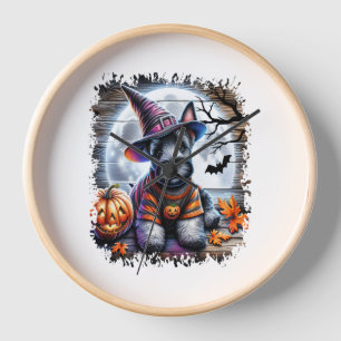 Scottish Terrier Dog Halloween Clock