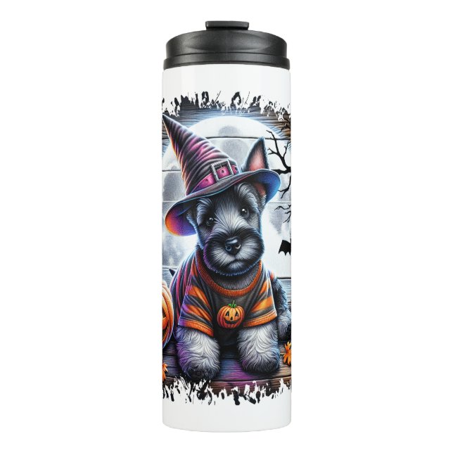 Scottish Terrier Dog Halloween Thermal Tumbler (Front)