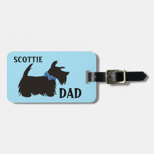 Scottish Terrier Dog Luggage Tag, Scottie Dad Tag