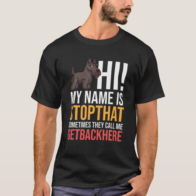 Scottish Terrier Dog Puppies Owner Lover T-Shirt (Front)