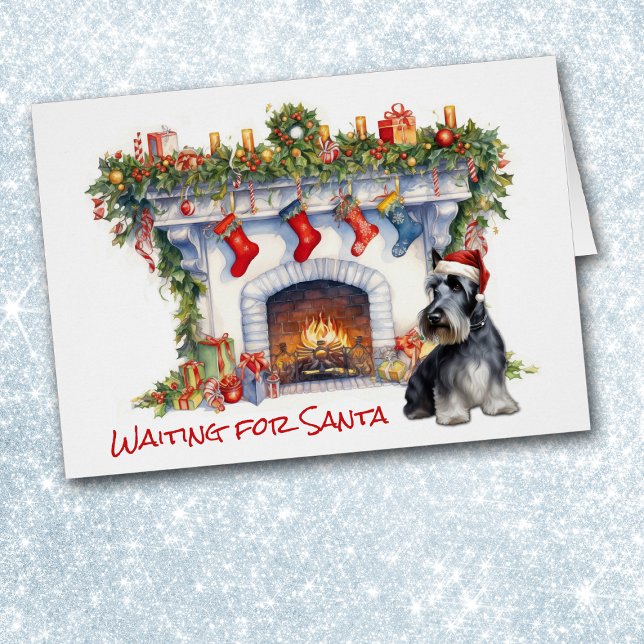 Scottish Terrier Dog Wait for Santa Fireplace (Creator Uploaded)