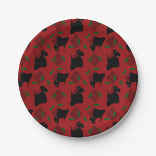 Scottish Terrier Dogs and Tam O'Shanter Paper Plate