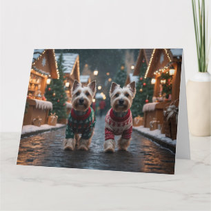 Scottish Terrier Dogs Christmas Snow Holiday Card