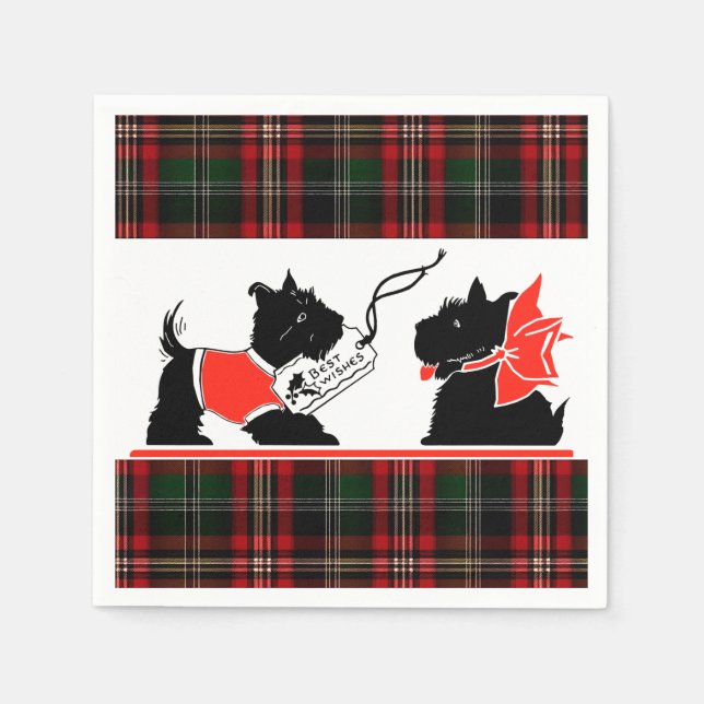 Scottish Terrier Dogs Gift Giving Napkin (Front)