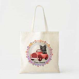 Scottish Terrier Driving Car Tote Bag