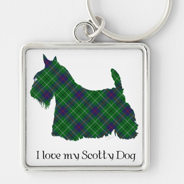 Scottish Terrier Duncan Tartan Keychain (Front)