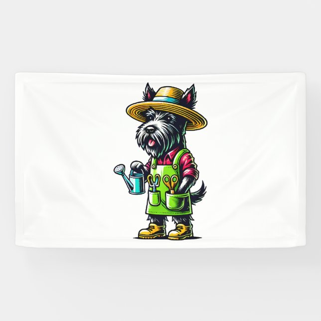 Scottish Terrier Gardener  Banner (Horizontal)