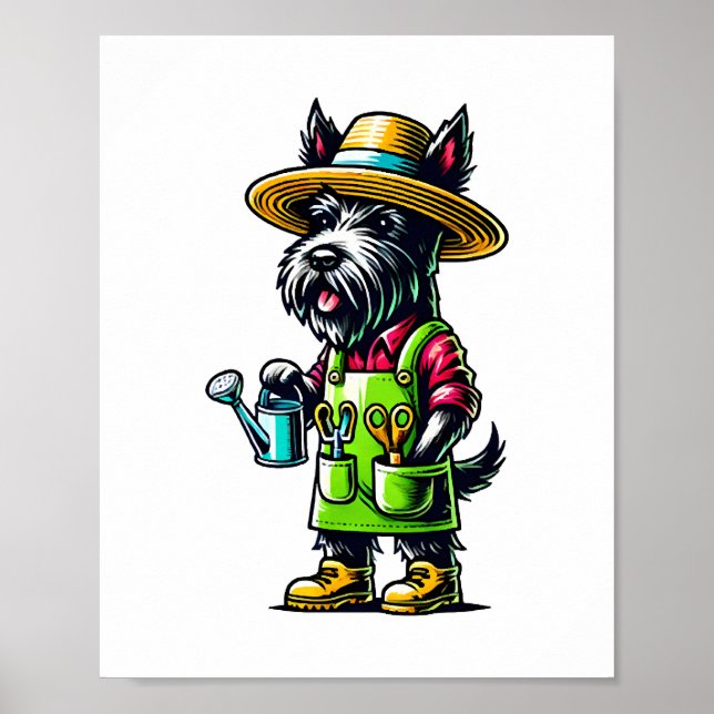Scottish Terrier Gardener  Poster (Front)