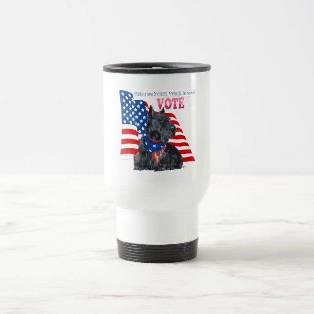 Scottish Terrier Getting out the VOTE Travel Mug (Center)