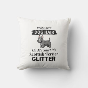 Scottish Terrier Glitter Funny Dog Lover Design_1 Throw Pillow