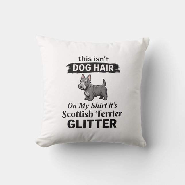 Scottish Terrier Glitter Funny Dog Lover Design_1 Throw Pillow (Front)