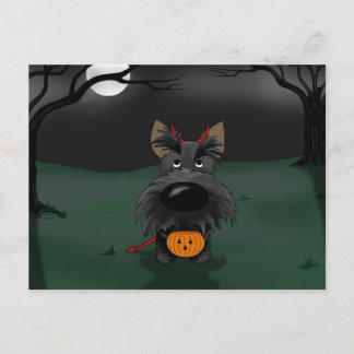 Scottish Terrier Halloween Postcard