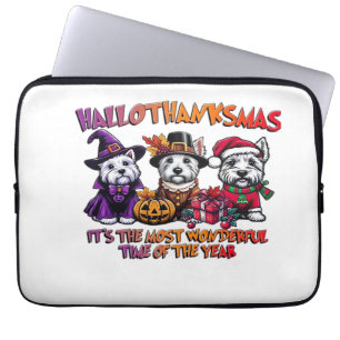 Scottish Terrier Halloween Thanksgiving Christmas Laptop Sleeve