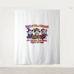 Scottish Terrier Halloween Thanksgiving Christmas Tapestry
