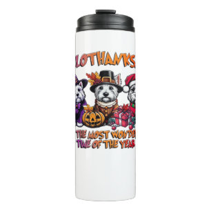 Scottish Terrier Halloween Thanksgiving Christmas  Thermal Tumbler