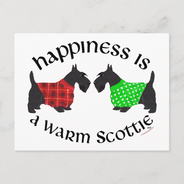 Scottish Terrier Happiness Postcard (Front)