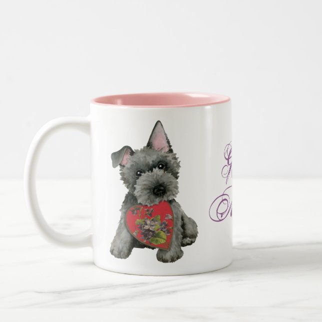 Scottish Terrier Heart Mom Mug à café à deux tons (Gauche)