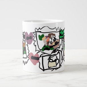 Scottish terrier hearts and green large coffee mug
