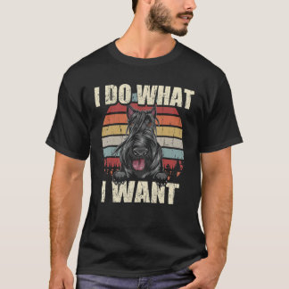 Scottish Terrier I Do What I Want Dog Vintage Ret T-Shirt