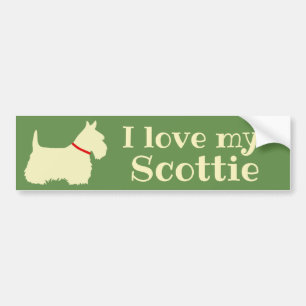 Scottish Terrier, I love my Scottie/wheaten/red Bumper Sticker