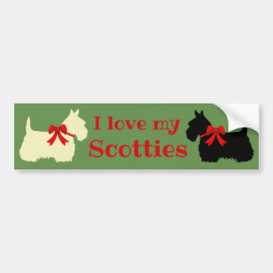 Scottish Terrier, I love my Scotties/wheaten/black Bumper Sticker