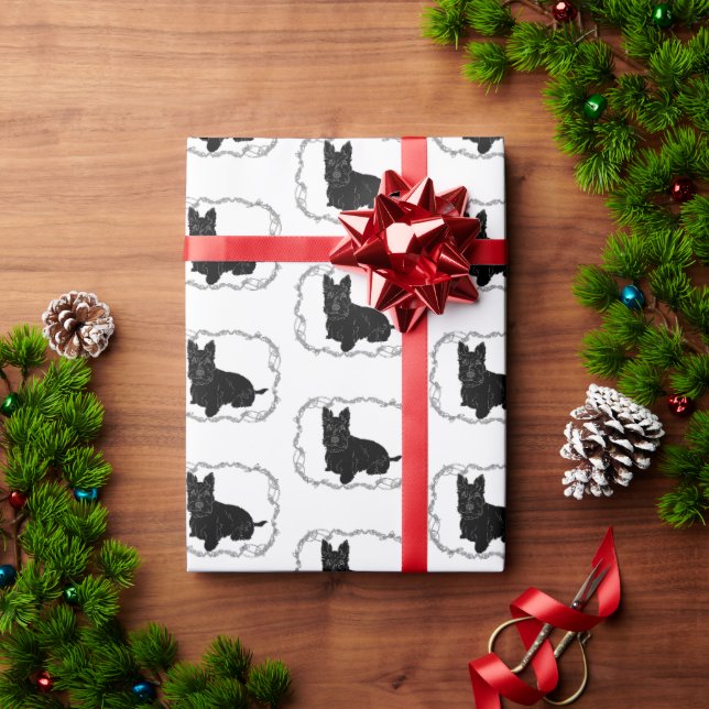 Scottish Terrier in Celtic Frame Wrapping Paper (Holiday Gift)