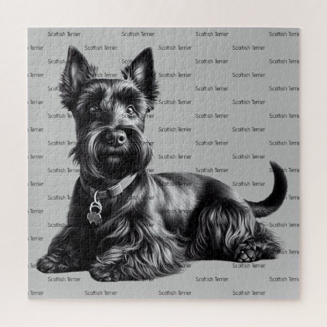 Scottish Terrier in Jigsaw Puzzle (Vertical)