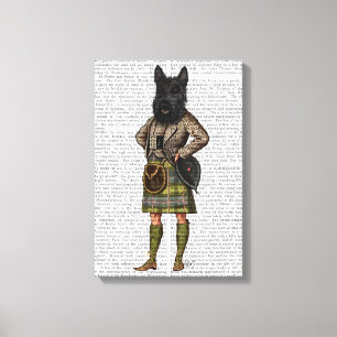 Scottish Terrier in Kilt Canvas Print