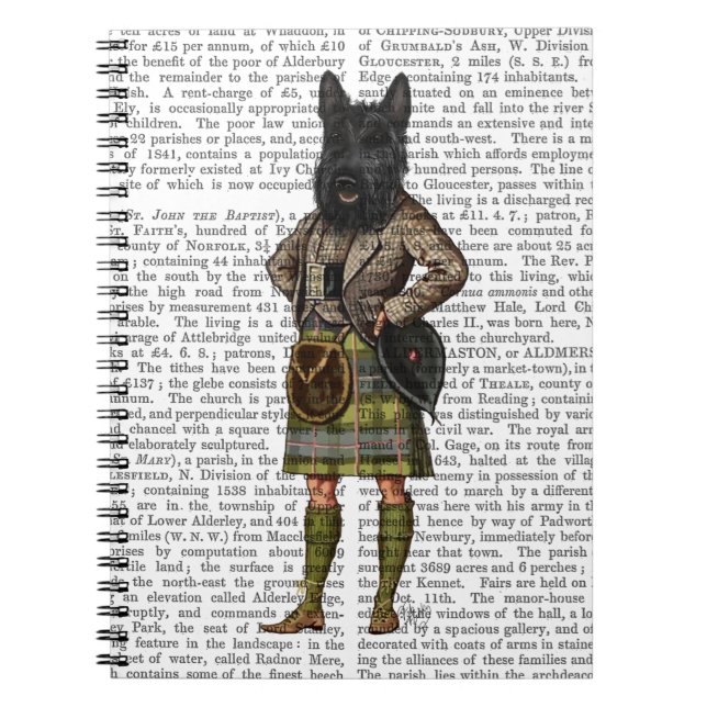 Scottish Terrier in Kilt Notebook (Front)