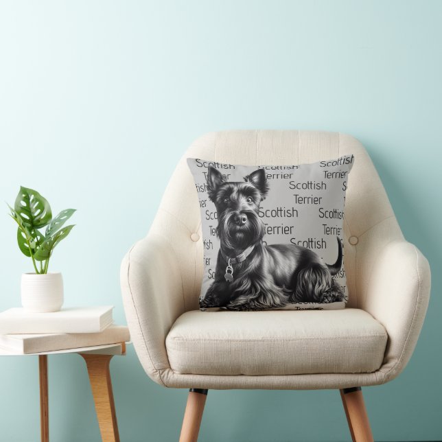 Scottish Terrier in Throw Pillow (Chair)