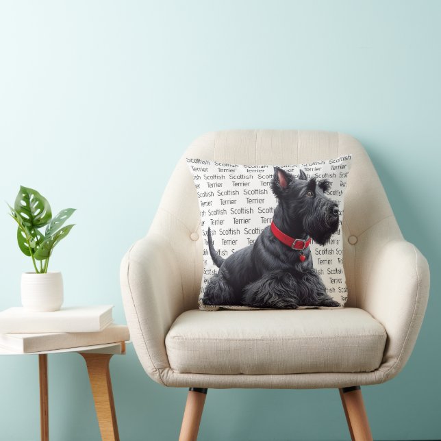 Scottish Terrier in Throw Pillow (Chair)
