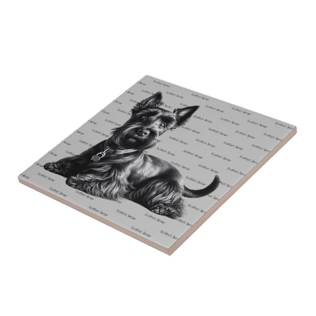 Scottish Terrier in Tile (Side)