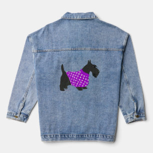 Scottish Terrier in Warm Sweater Denim Jacket