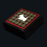 Scottish Terrier Keepsake Box<br><div class="desc">A plaid pattern and white Scottish Terrier give this wooden box retro style. Use this Scottie dog box as a jewellery box, trinket box, gift box, gift, keepsake box, decor, art, Christmas box, etc... .This Scottish Terrier box is great for men or women. The design is from original art.</div>