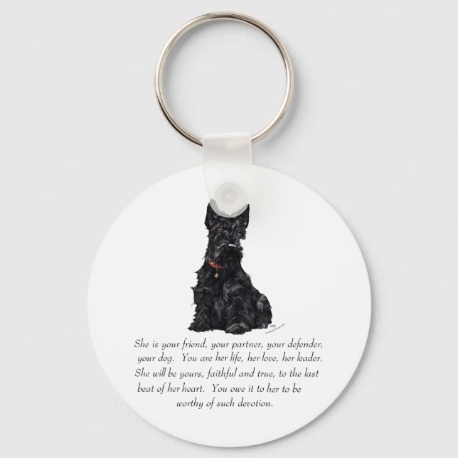 Scottish Terrier Keepsake - FEMALE Keychain (Front)