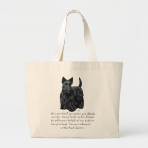 Scottish Terrier Keepsake - MALE Dog Large Tote Bag