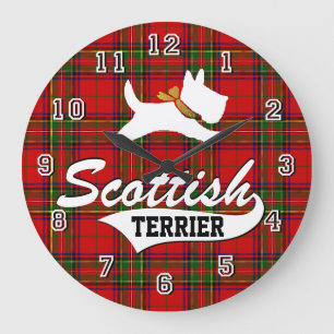 Scottish Terrier Large Clock