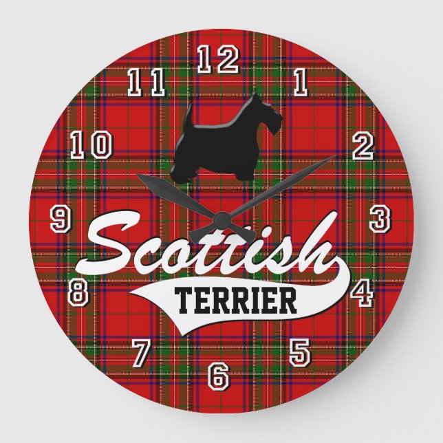 Scottish Terrier Large Clock (Front)