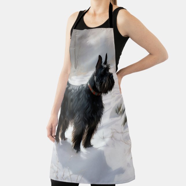 Scottish Terrier Let It Snow Christmas Apron (Insitu)