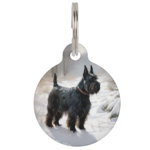 Scottish Terrier Let It Snow Christmas Pet Tag