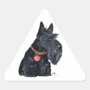 Scottish Terrier Love Triangle Sticker