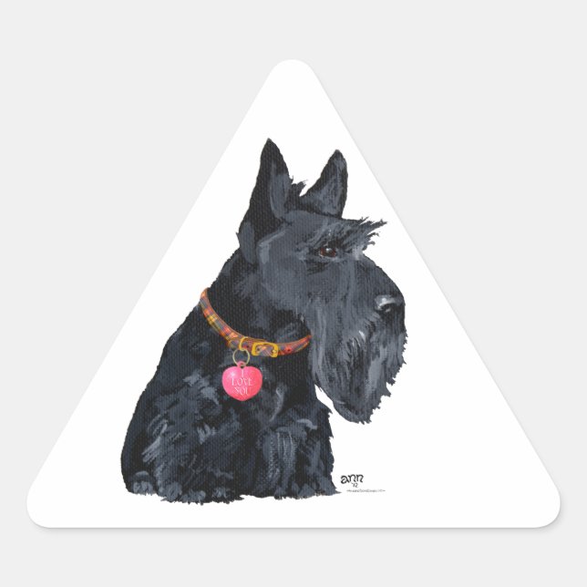 Scottish Terrier Love Triangle Sticker (Front)