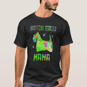 Scottish Terrier Mama Colourful Dog Mom T-Shirt