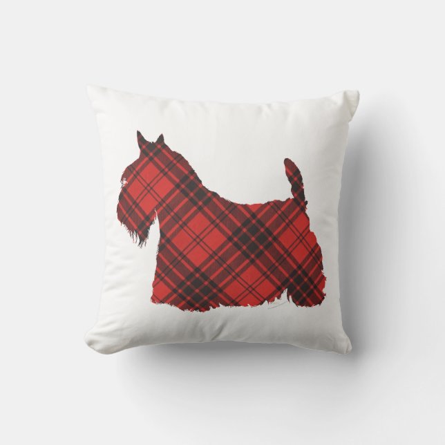 Scottish Terrier Maxwell Tartan Throw Pillow (Front)
