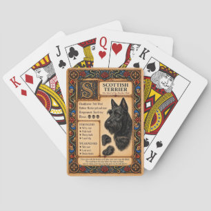 Scottish Terrier, Medieval Bestiary Art Playing Cards