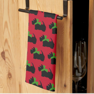 Scottish Terrier Merry Christmas Kitchen Towel