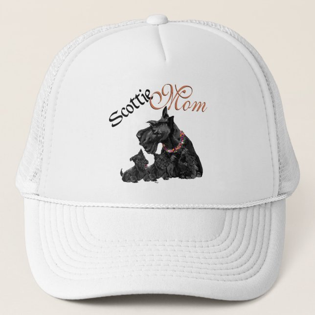 Scottish Terrier Mom & Pups Trucker Hat (Front)