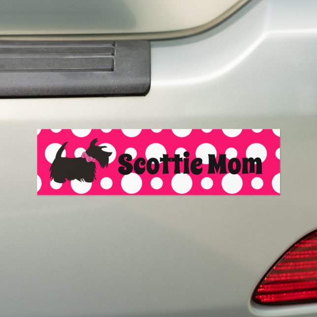 Scottish terrier mom, Scottie mom bumper sticker (On Car)